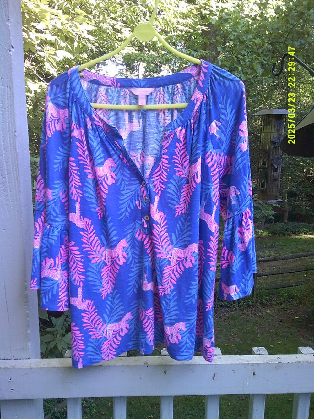Adorable Lilly Pulitzer Pink/Blue Zebra Print Top/Sz L